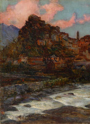 Бродский Исаак Израилевич. Пейзаж с мостом 